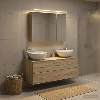 Bathroom Furniture Set 4 pcs Sonoma Oak