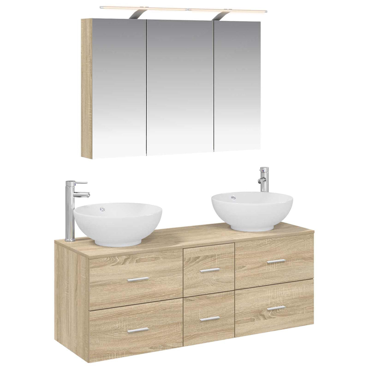 Bathroom Furniture Set 4 pcs Sonoma Oak
