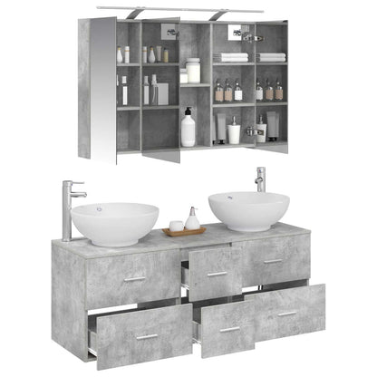 Bathroom Furniture Set 4 pcs Concrete Grey