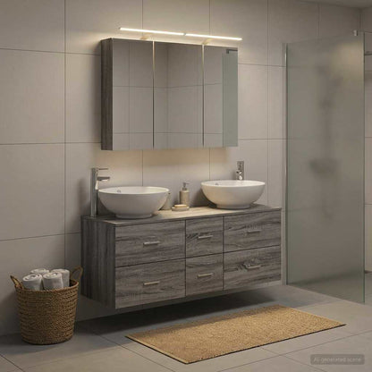 Bathroom Furniture Set 4 pcs Grey Sonoma