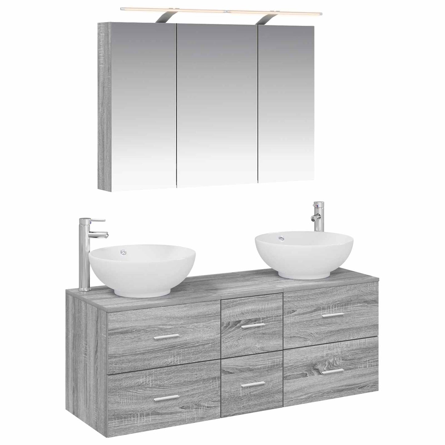Bathroom Furniture Set 4 pcs Grey Sonoma