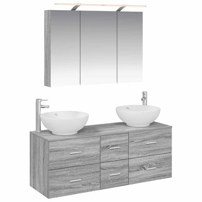 Bathroom Furniture Set 4 pcs Grey Sonoma
