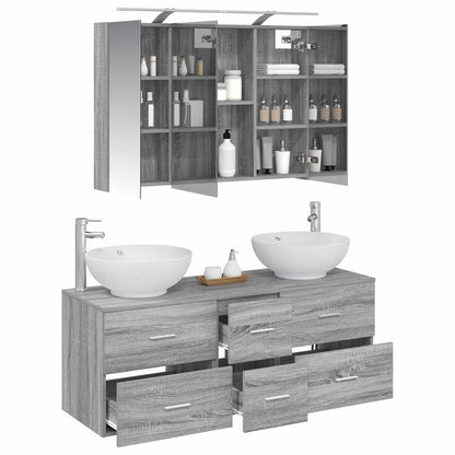 Bathroom Furniture Set 4 pcs Grey Sonoma