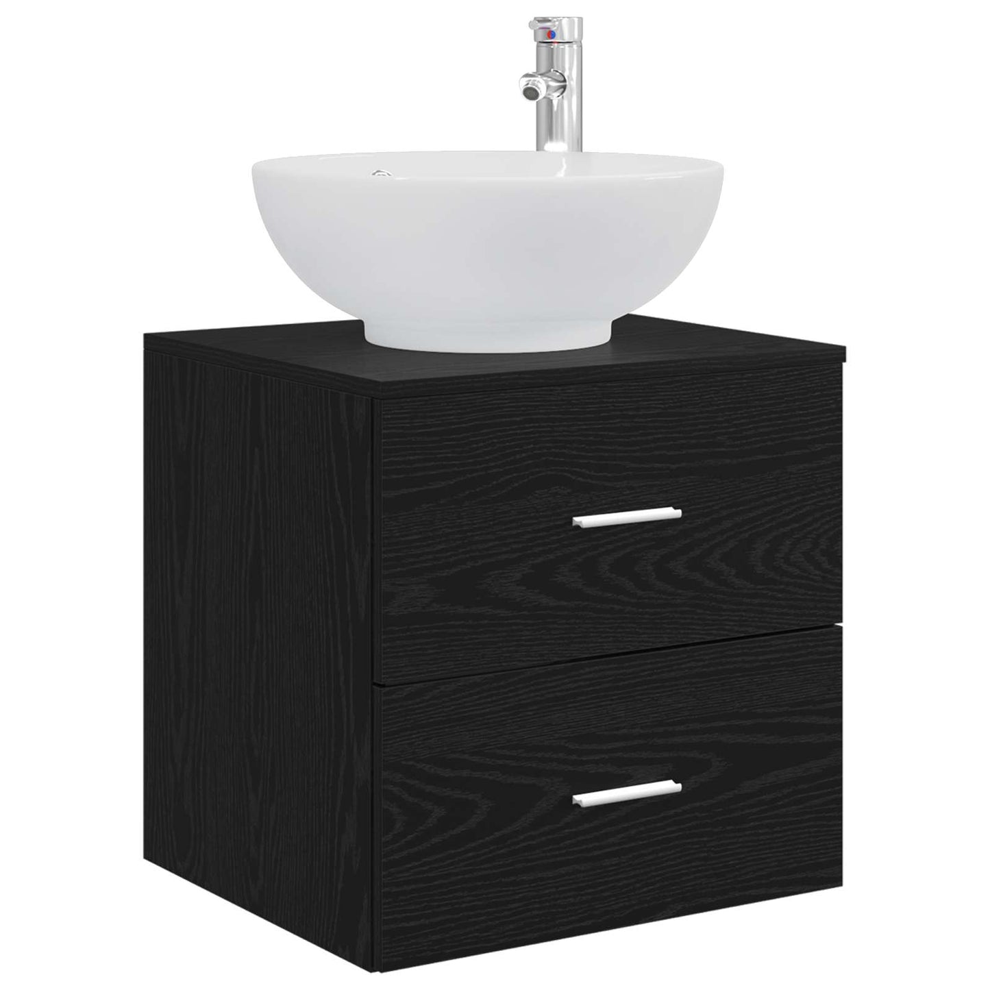 Bathroom Furniture Set 4 pcs Black Oak
