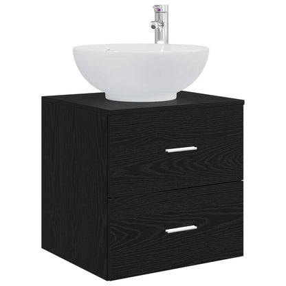 Bathroom Furniture Set 4 pcs Black Oak