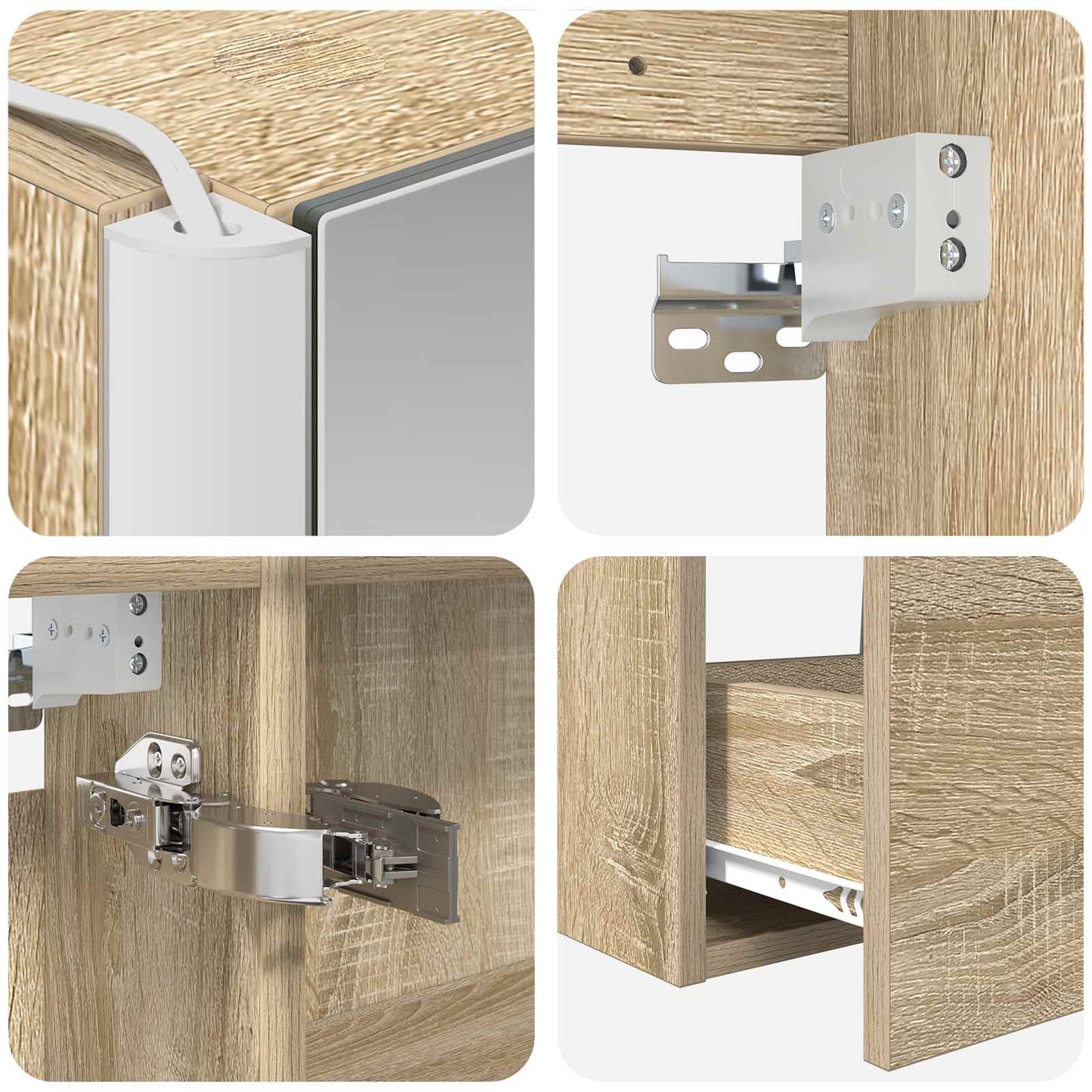 Bathroom Furniture Set 4 pcs Sonoma Oak
