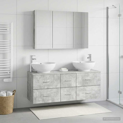 Bathroom Furniture Set 4 pcs Concrete Grey