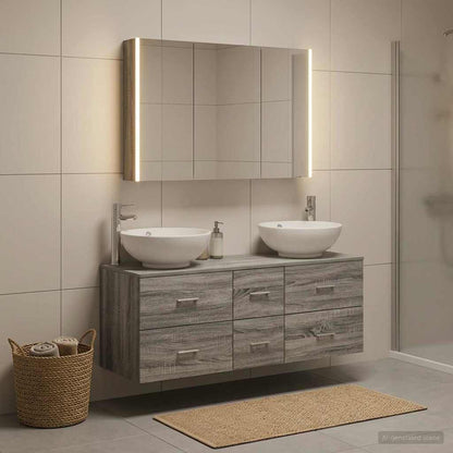 Bathroom Furniture Set 4 pcs Grey Sonoma
