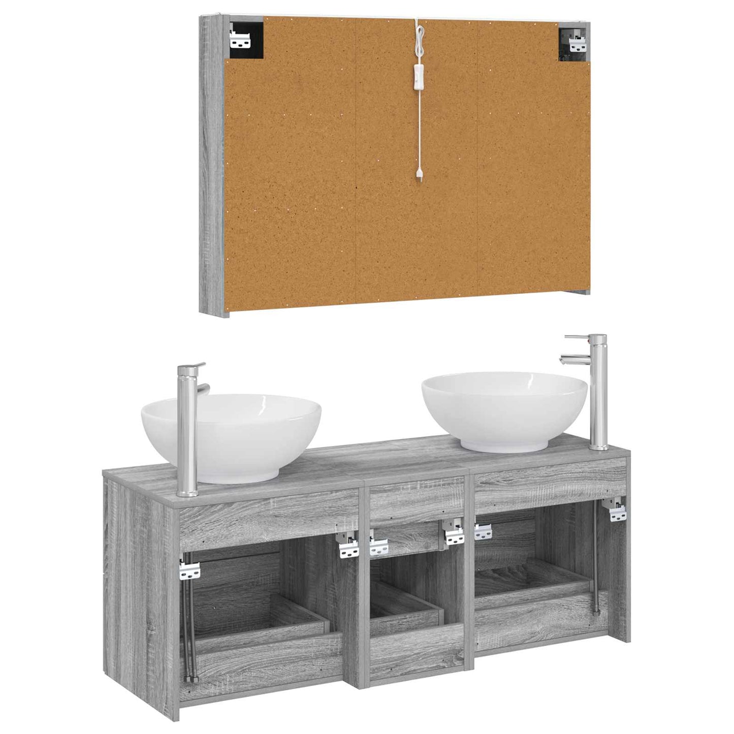 Bathroom Furniture Set 4 pcs Grey Sonoma