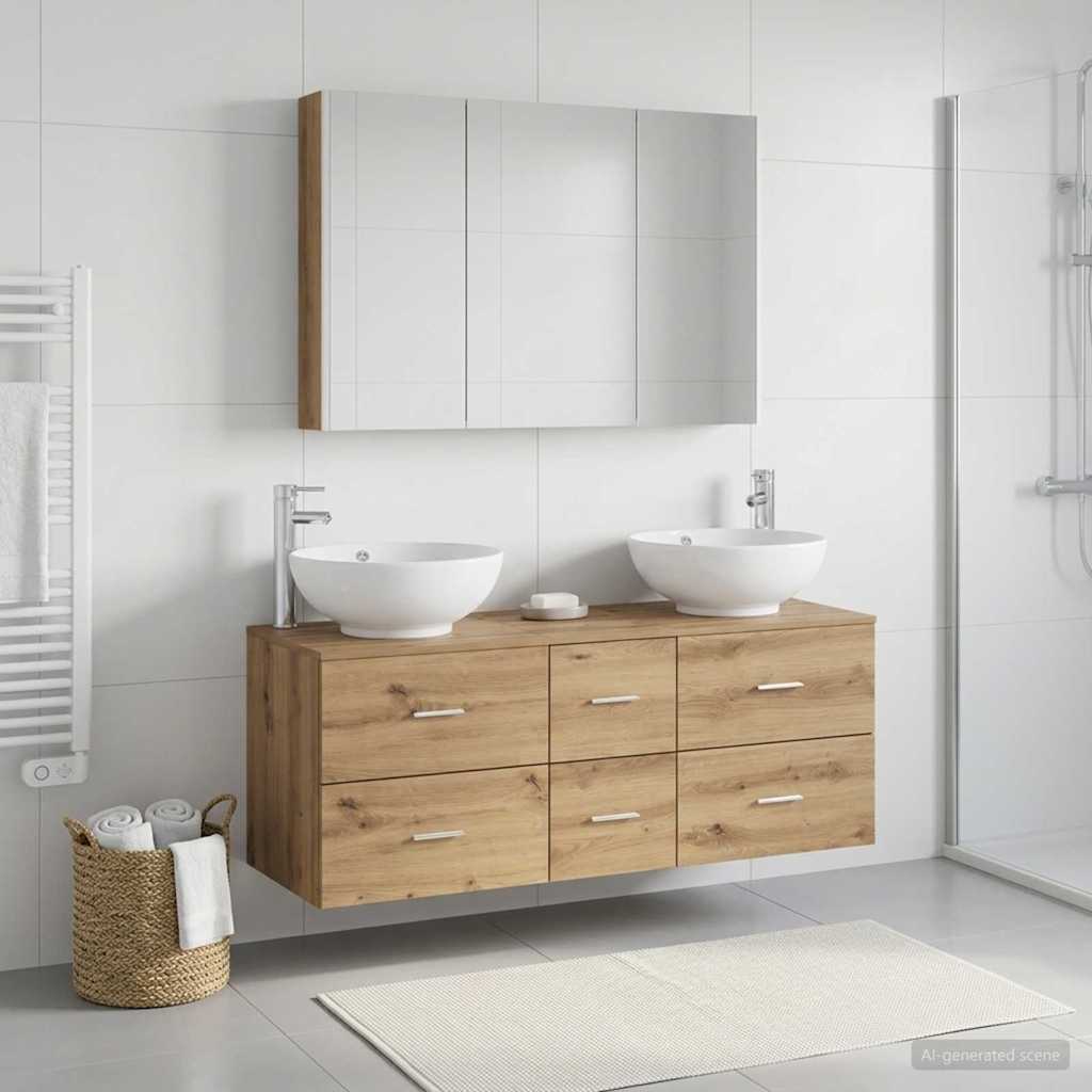Bathroom Furniture Set 4 pcs Artisan Oak