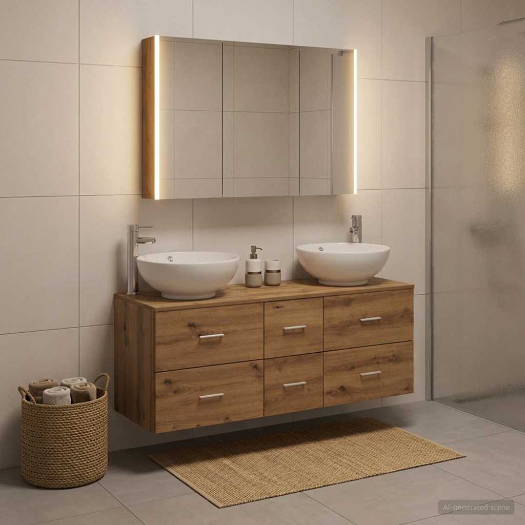 Bathroom Furniture Set 4 pcs Artisan Oak