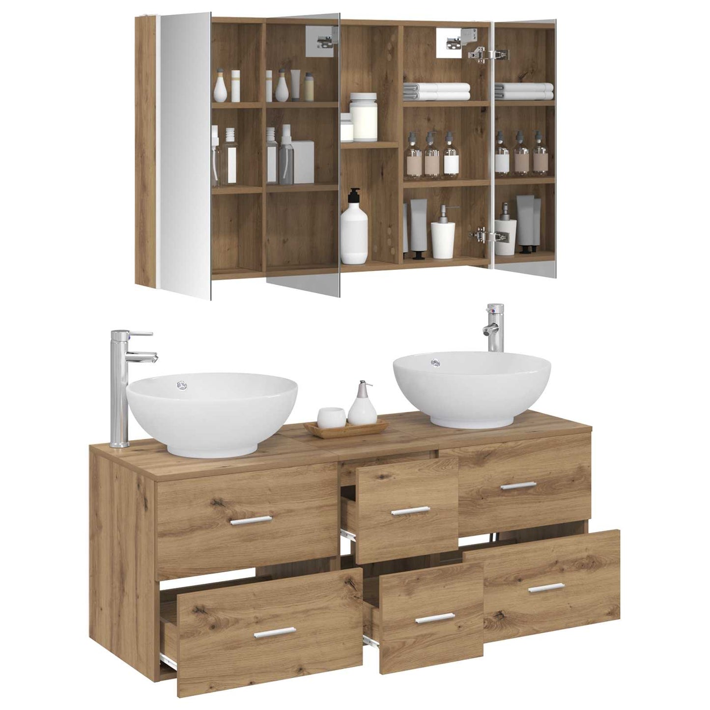 Bathroom Furniture Set 4 pcs Artisan Oak