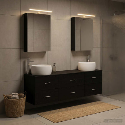 Bathroom Furniture Set 5 pcs Black Oak