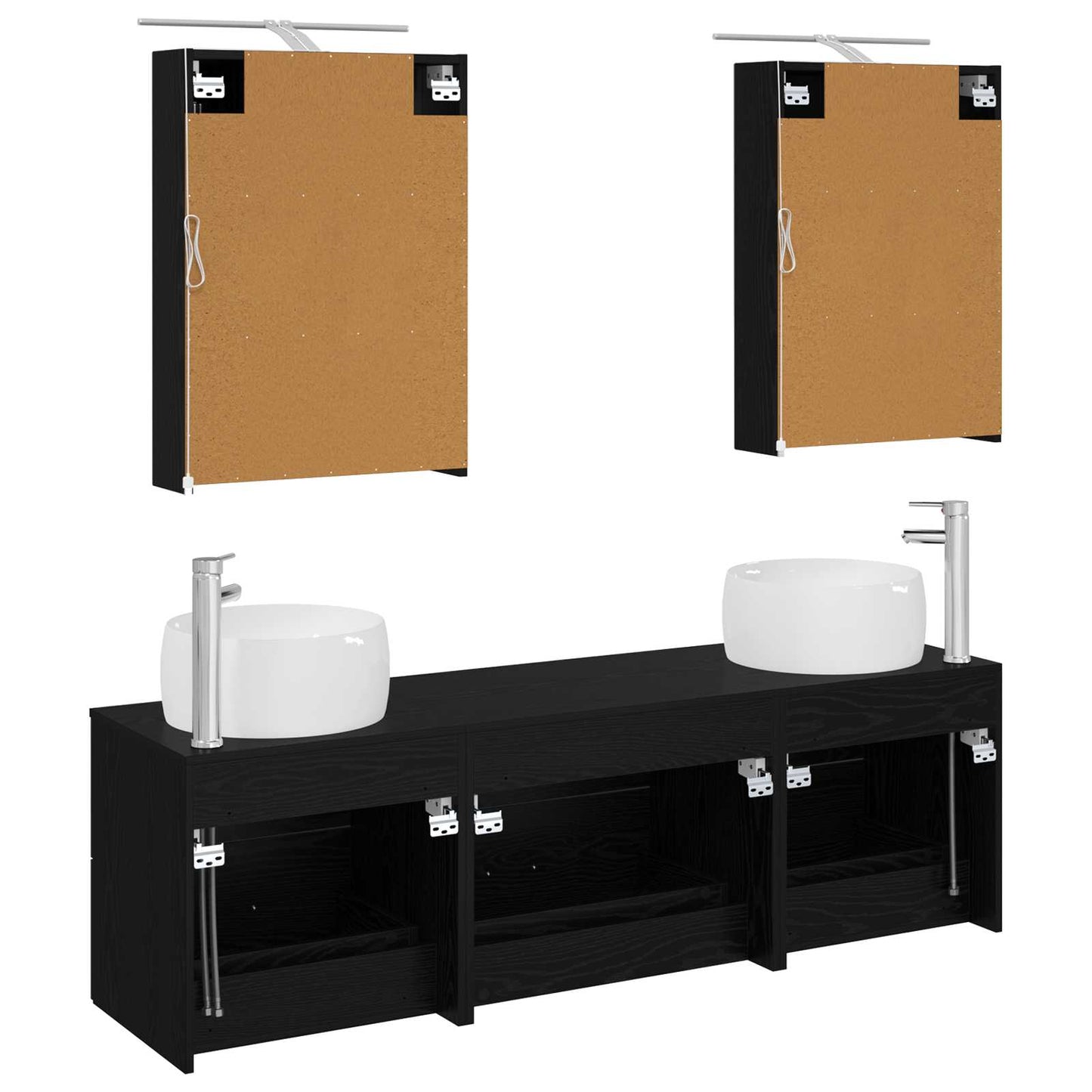 Bathroom Furniture Set 5 pcs Black Oak