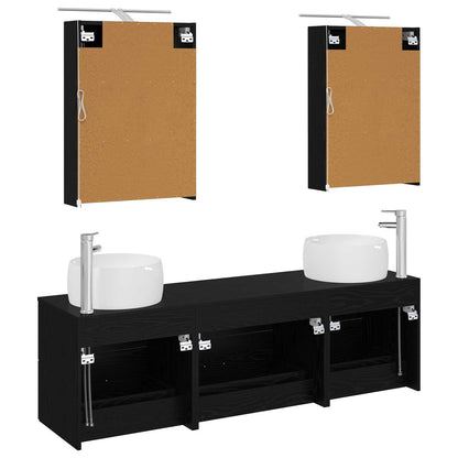 Bathroom Furniture Set 5 pcs Black Oak