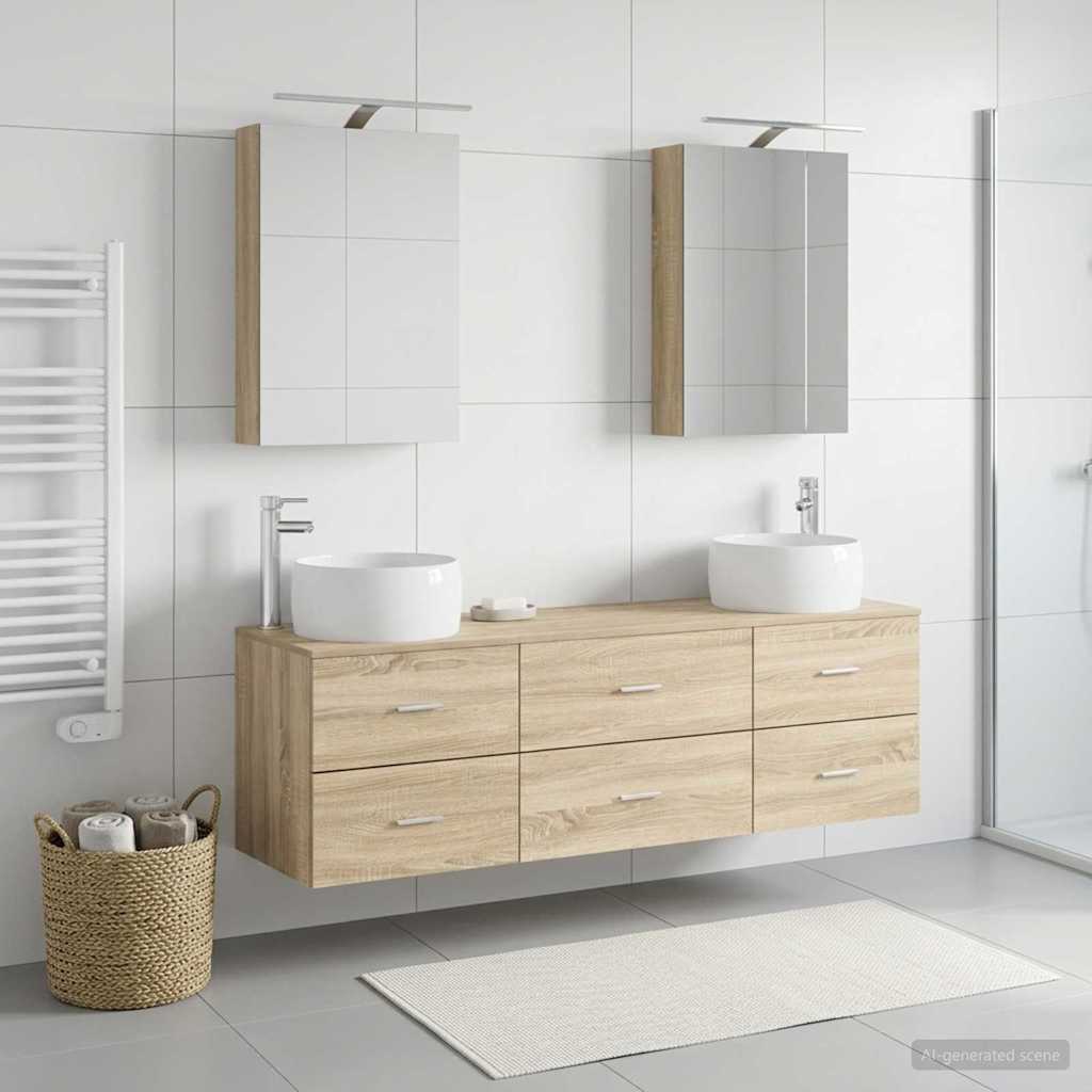 Bathroom Furniture Set 5 pcs Sonoma Oak
