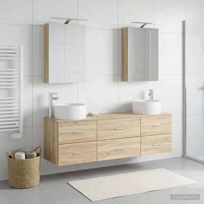 Bathroom Furniture Set 5 pcs Sonoma Oak