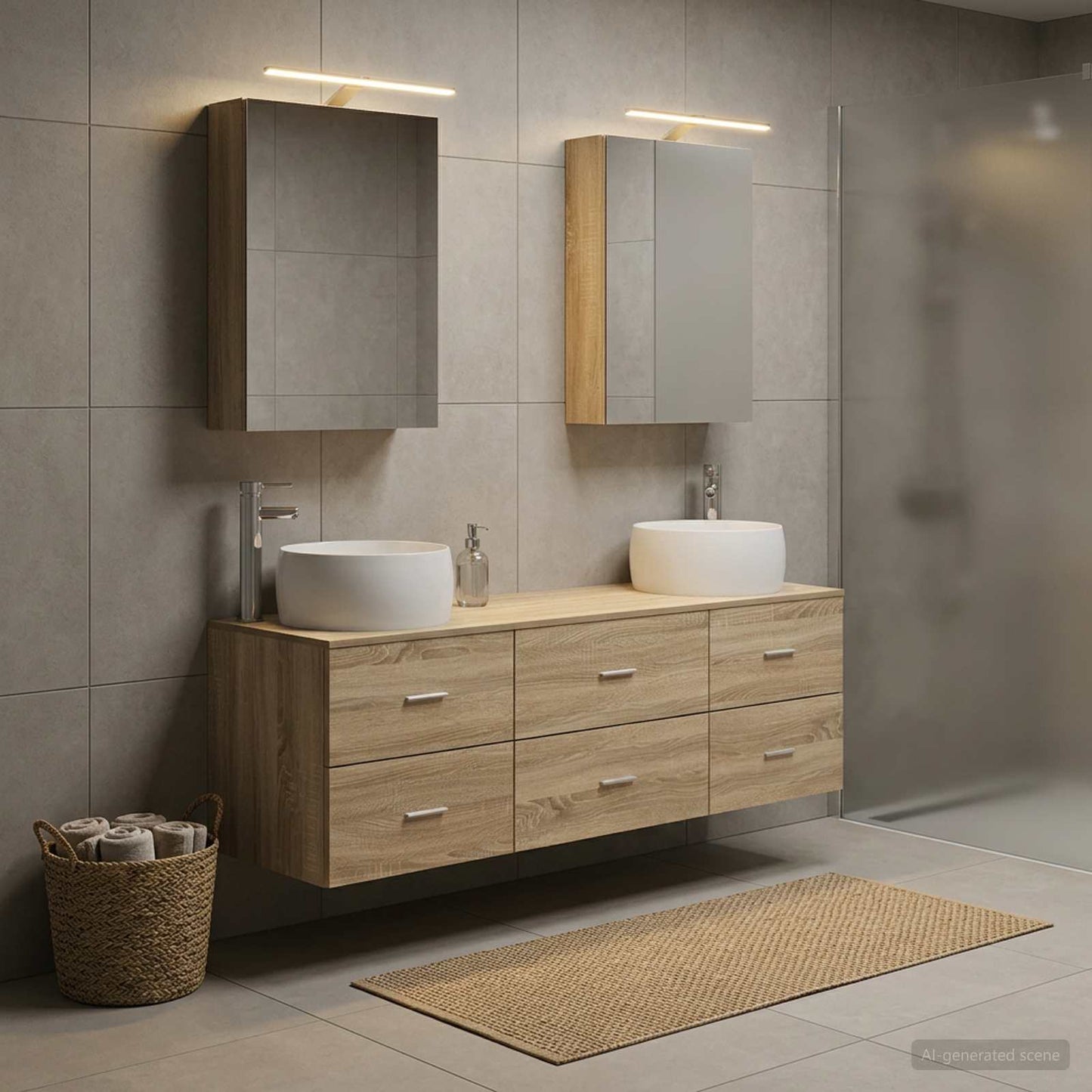 Bathroom Furniture Set 5 pcs Sonoma Oak