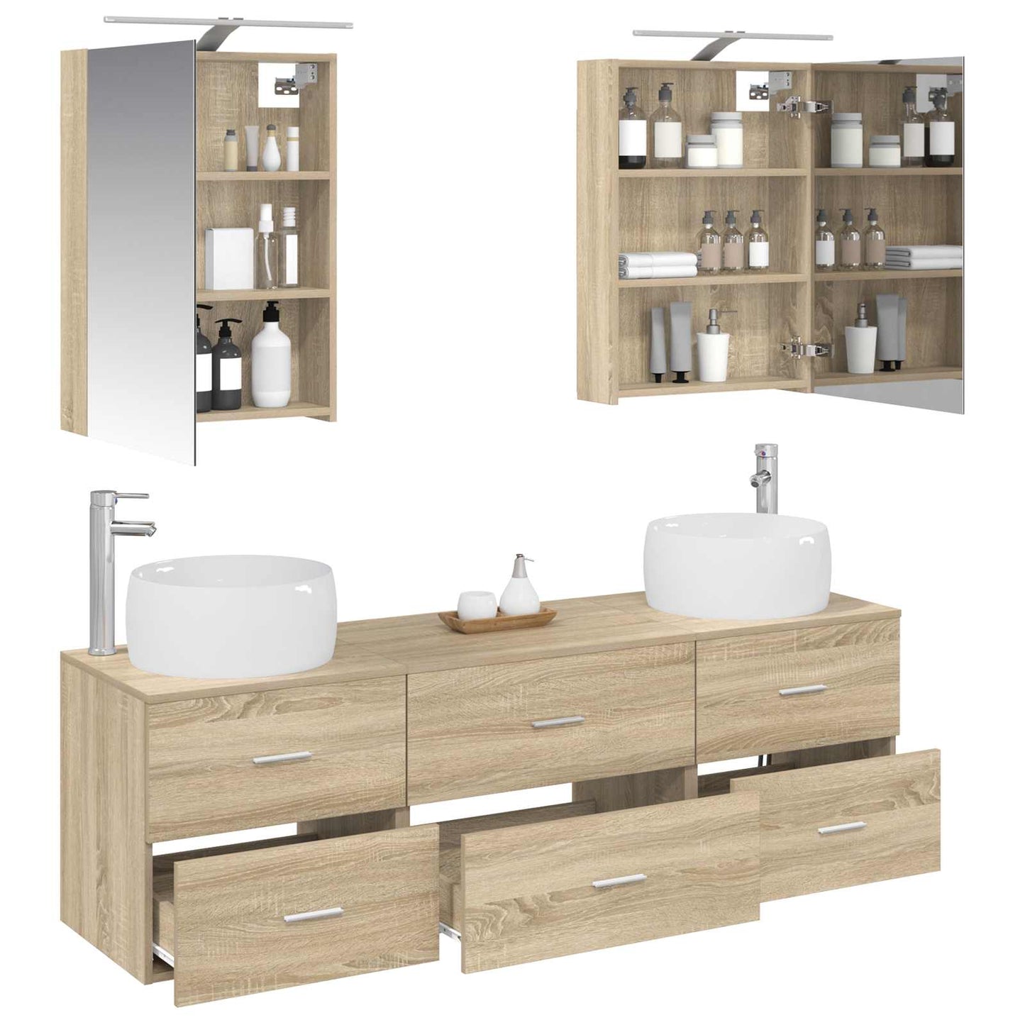 Bathroom Furniture Set 5 pcs Sonoma Oak