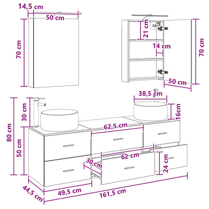 Bathroom Furniture Set 5 pcs Concrete Grey