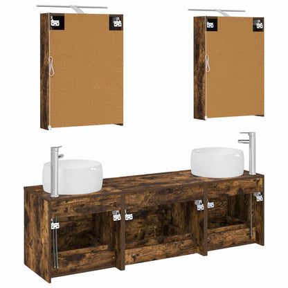 Bathroom Furniture Set 5 pcs Smoked Oak