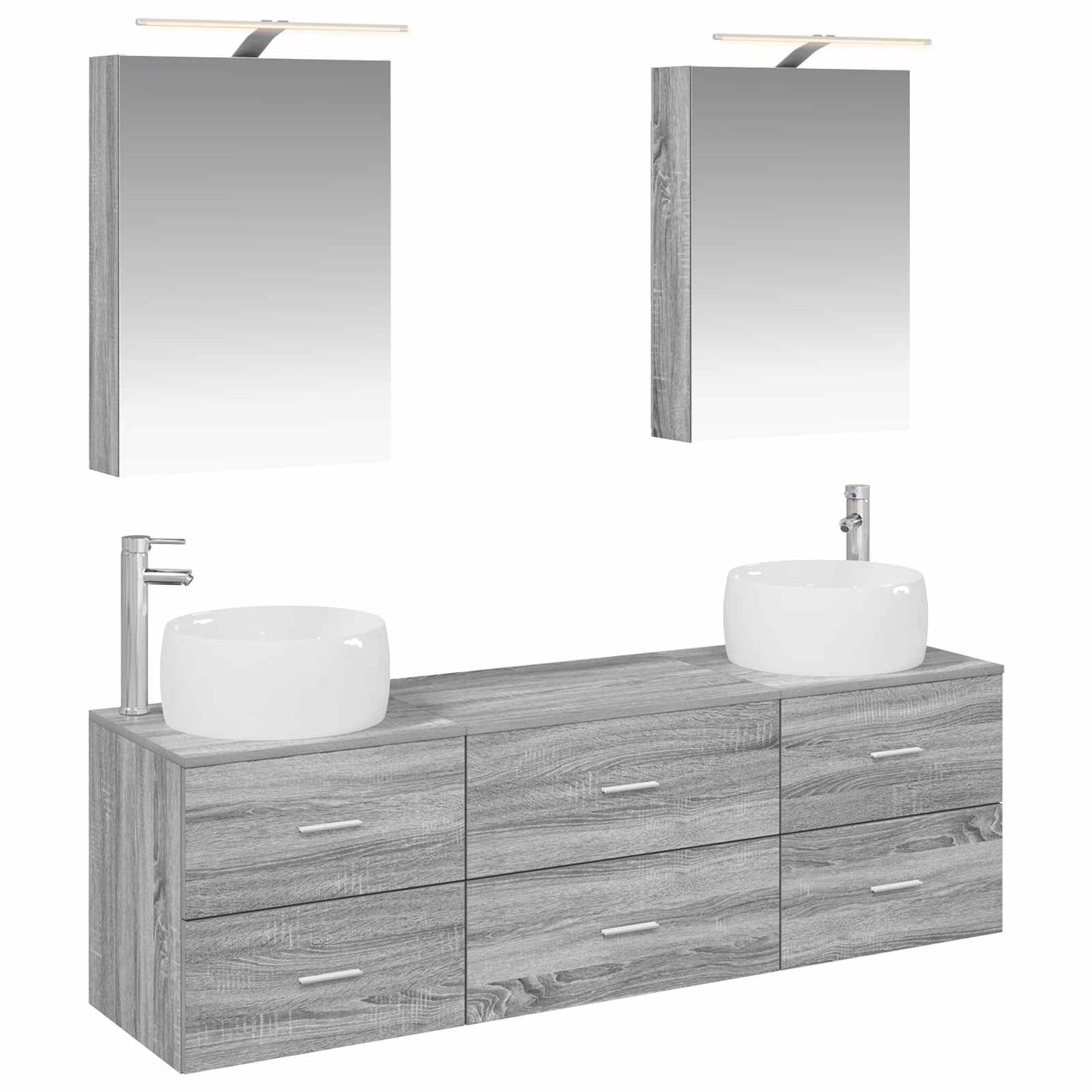 Bathroom Furniture Set 5 pcs Grey Sonoma