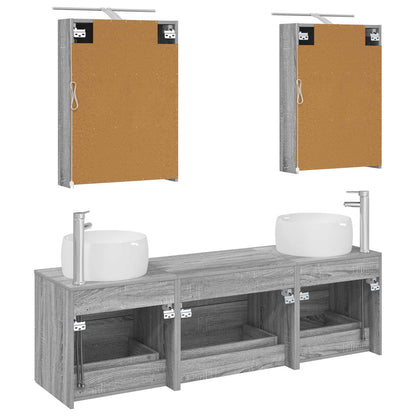 Bathroom Furniture Set 5 pcs Grey Sonoma