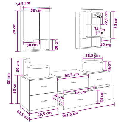 Bathroom Furniture Set 5 pcs Concrete Grey