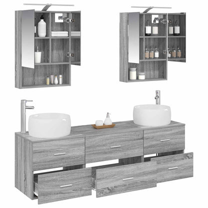 Bathroom Furniture Set 5 pcs Grey Sonoma