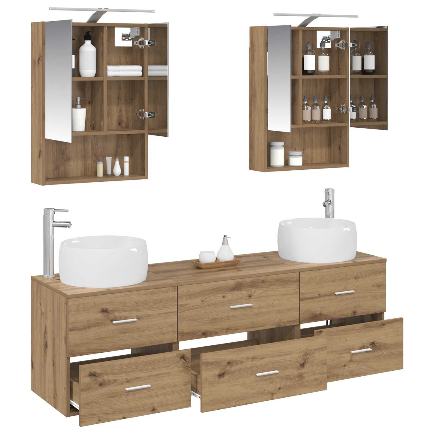 Bathroom Furniture Set 5 pcs Artisan Oak