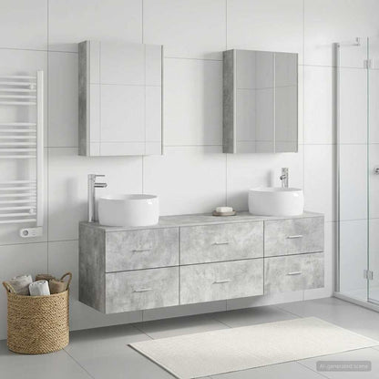 Bathroom Furniture Set 5 pcs Concrete Grey