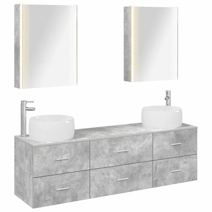 Bathroom Furniture Set 5 pcs Concrete Grey