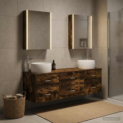 Bathroom Furniture Set 5 pcs Smoked Oak