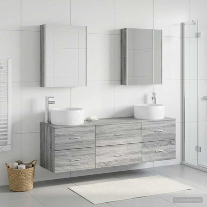 Bathroom Furniture Set 5 pcs Grey Sonoma