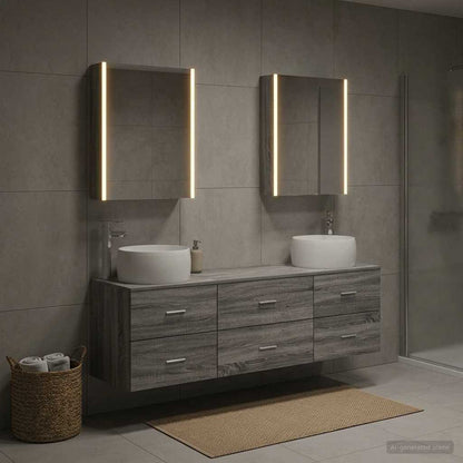 Bathroom Furniture Set 5 pcs Grey Sonoma