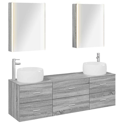 Bathroom Furniture Set 5 pcs Grey Sonoma