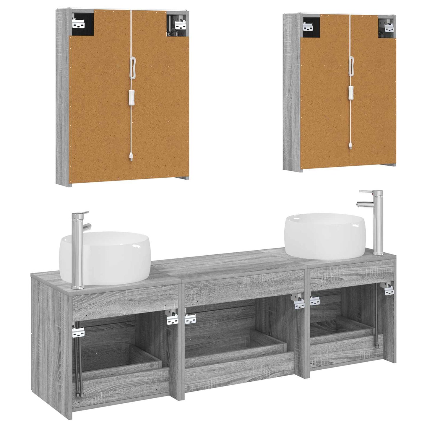 Bathroom Furniture Set 5 pcs Grey Sonoma
