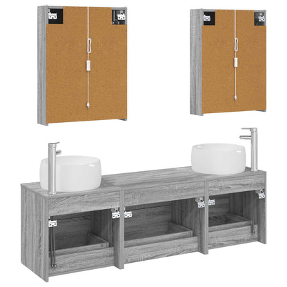 Bathroom Furniture Set 5 pcs Grey Sonoma