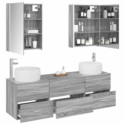 Bathroom Furniture Set 5 pcs Grey Sonoma