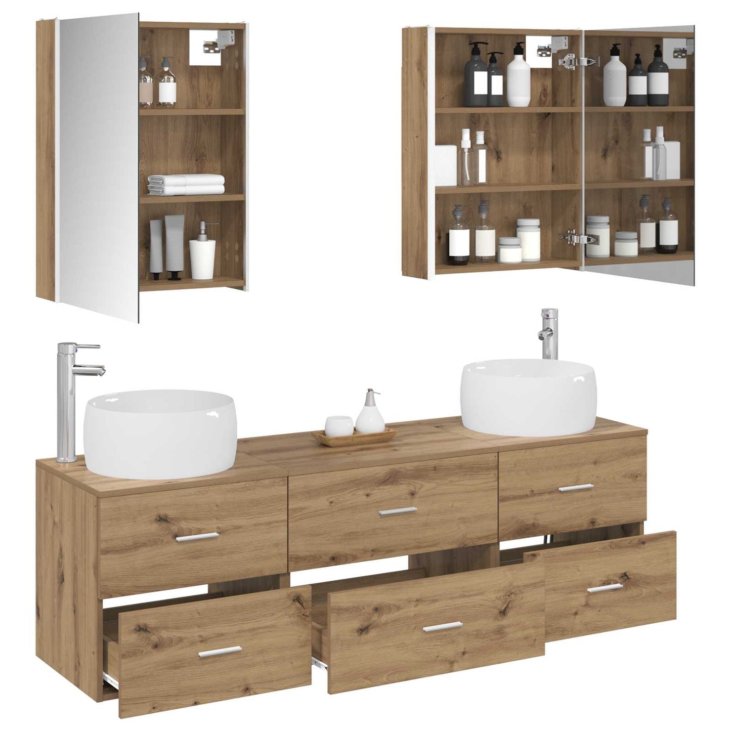 Bathroom Furniture Set 5 pcs Artisan Oak