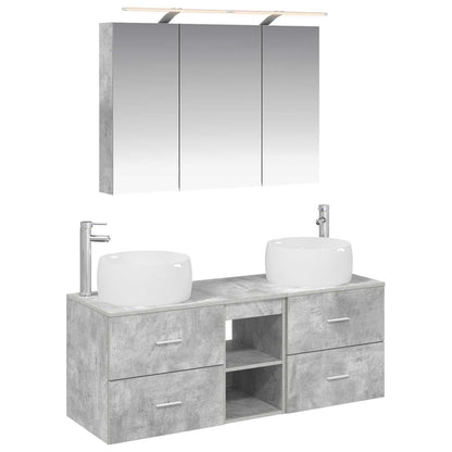 Bathroom Furniture Set 4 pcs Concrete Grey