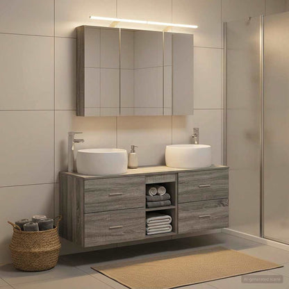 Bathroom Furniture Set 4 pcs Grey Sonoma