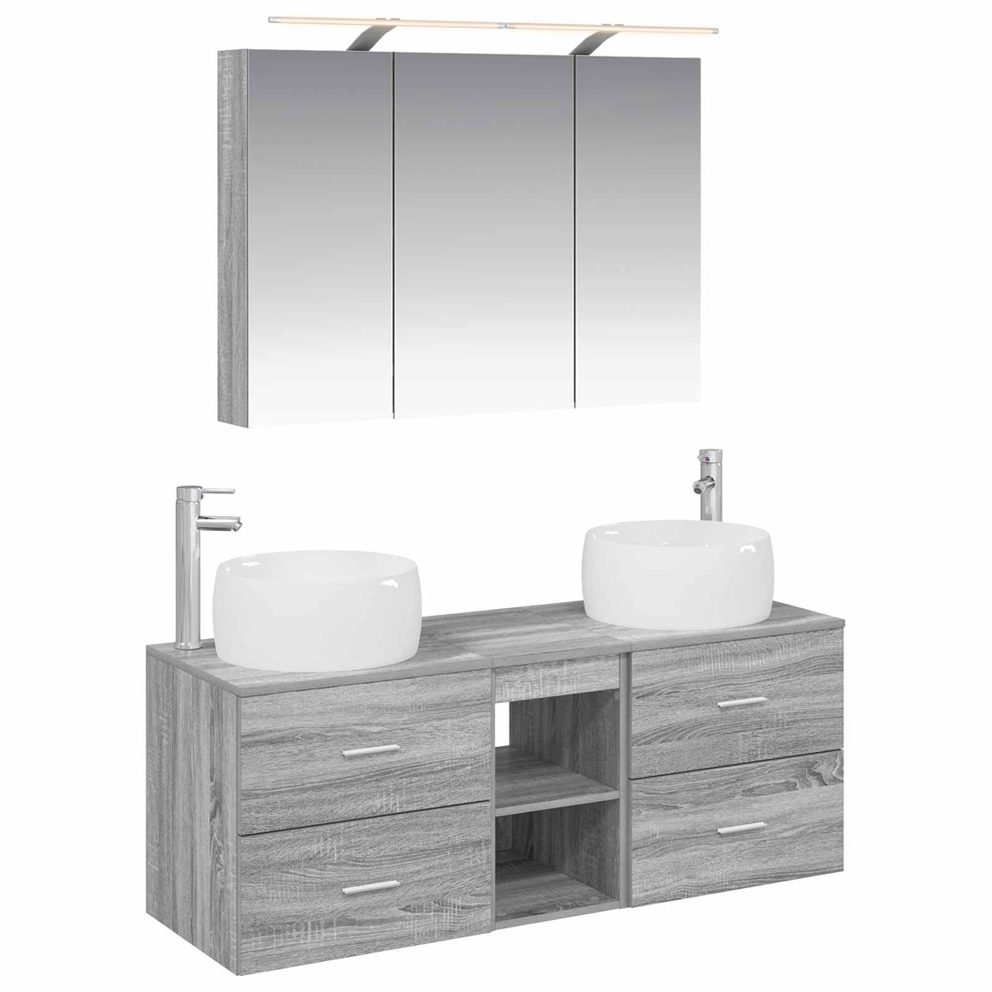 Bathroom Furniture Set 4 pcs Grey Sonoma