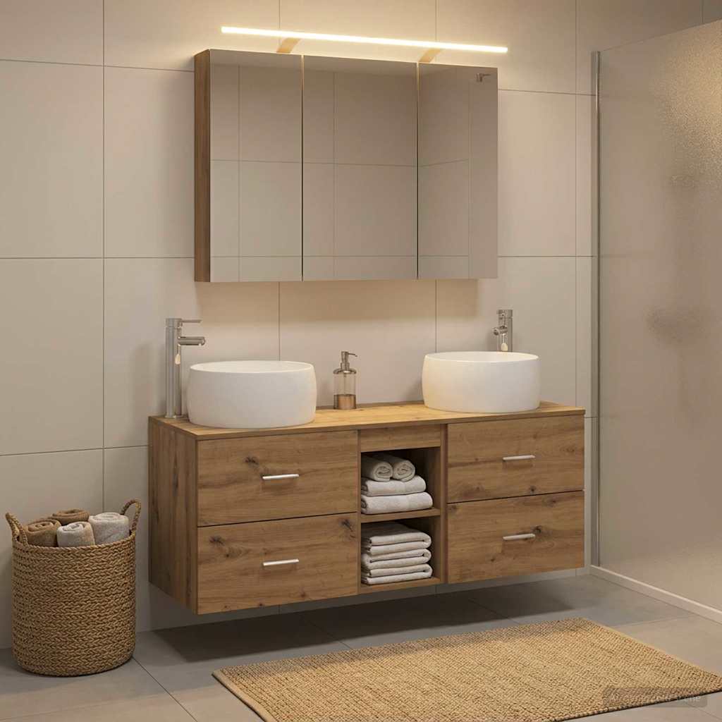 Bathroom Furniture Set 4 pcs Artisan Oak