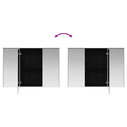 Bathroom Furniture Set 4 pcs Black Oak