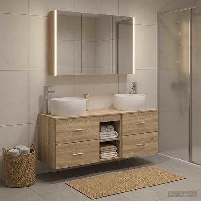 Bathroom Furniture Set 4 pcs Sonoma Oak