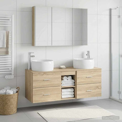 Bathroom Furniture Set 4 pcs Sonoma Oak