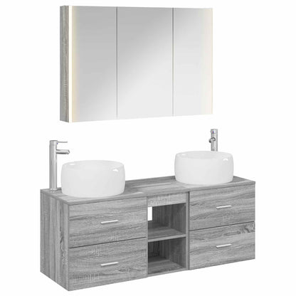 Bathroom Furniture Set 4 pcs Grey Sonoma