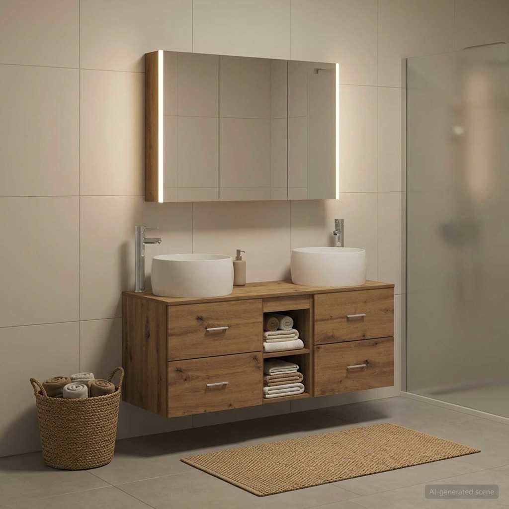 Bathroom Furniture Set 4 pcs Artisan Oak