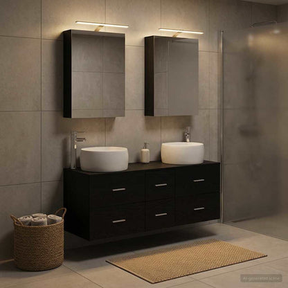 Bathroom Furniture Set 5 pcs Black Oak